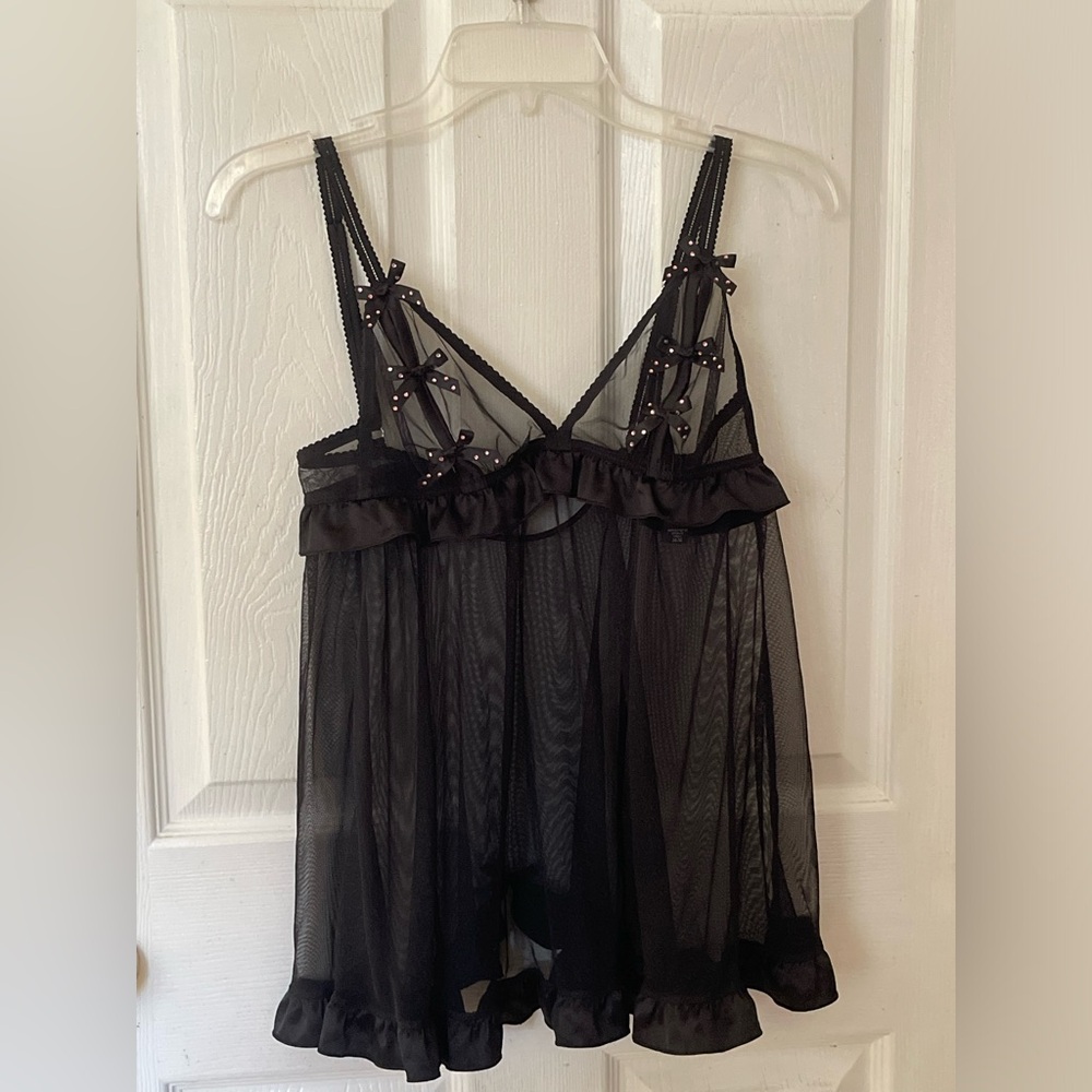 victoria’s secret lingerie Gown Pretty Little Things Babydoll Black Medium
